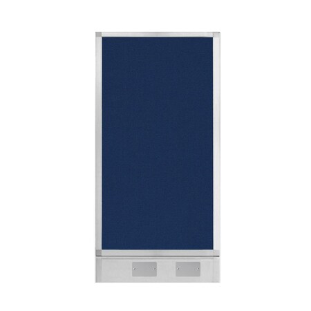 Versare Hush Panel Configurable Cubicle Partition 2' x 4' Navy Blue Fabric w/ Cable Channel 1855203
